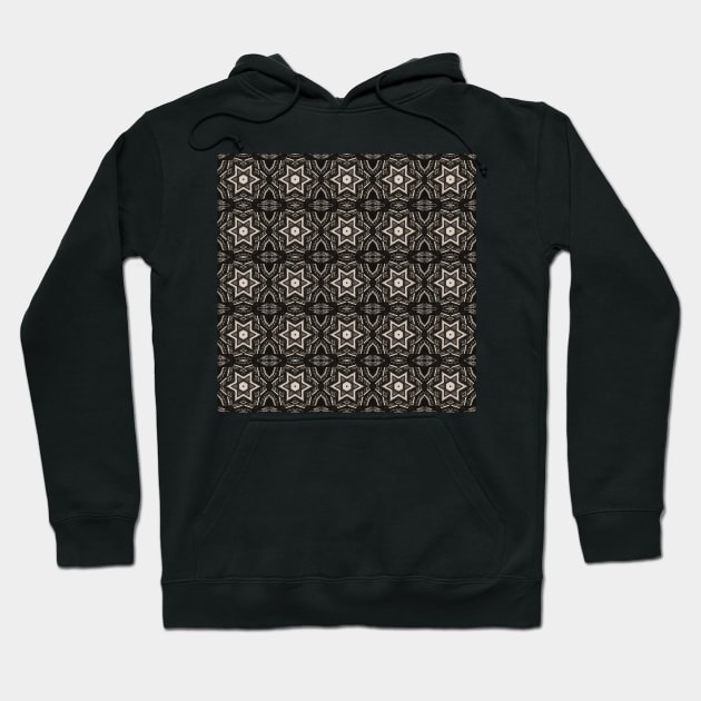 Rough Black and White Kaleidoscope Pattern (Seamless) 2 Hoodie by Swabcraft